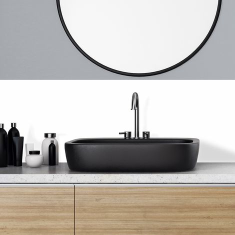 Crédence de salle de bain en Aluminium blanc 140x30 cm (en 2 bandeaux) - Total White