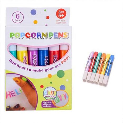 Ensemble de stylos magiques à effet popcorn - 6 couleurs néon - Fournitures artistiques amusantes