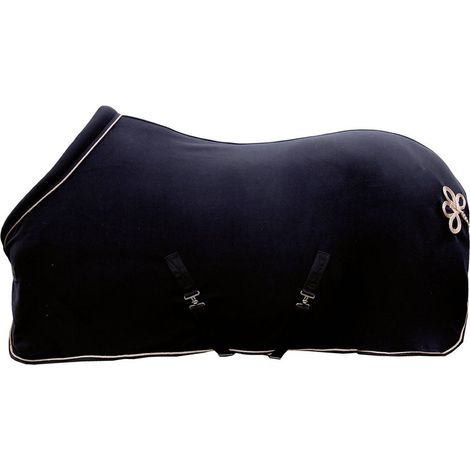 Coperta in pile con chiusure in metallo modello Rosegold Glamour: 125 cm, nero /rosa oro 9178 (1/2)