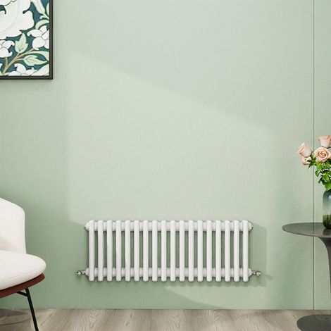 AICA 300x830mm White Horizontal Traditional Radiator Cast Iron 3 Column Heating UK