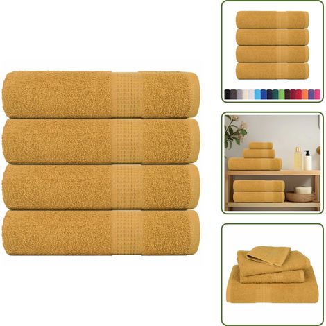 vidaXL Badetücher 4 Stk. Golden 100x150 cm 360 g/m² 100% Baumwolle (1/5)