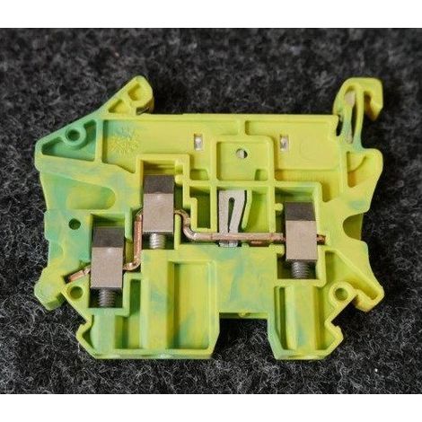 Borne vissée vert jaune 2.5mm² encliquetable pour conducteur de protection Linergy TR Schneider (1/2)