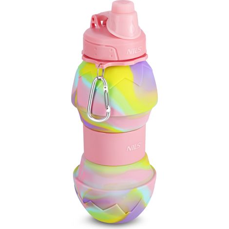 Botella de agua plegable de silicona NC4102 de 700 ml, color rosa, Nils (1/5)