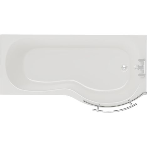 Plage 1500mm Right Hand P Shaped Shower Bath with Towel Rail Bath Screen and Front Bath Panel (1/5)