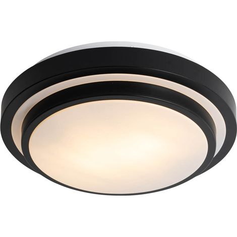 Modern Ceiling Lamp Black with White 35 cm IP44 - Walden