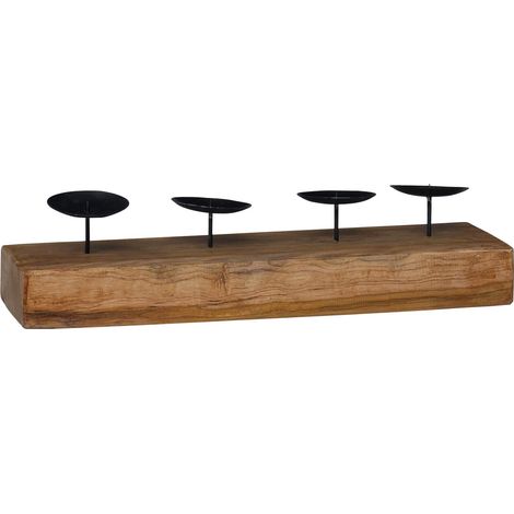 Candelabro Naturale 50 x 15 x 10 cm Legno massello di teak vidaXL