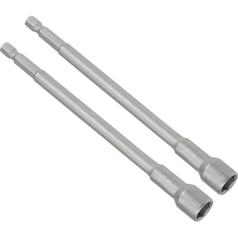 Puntas magnéticas para tuercas, casquillo de 10 mm, vástago hexagonal de 1/4", llave de vaso larga de acero CR-V (para reparación de piezas de automóviles), 2 piezas