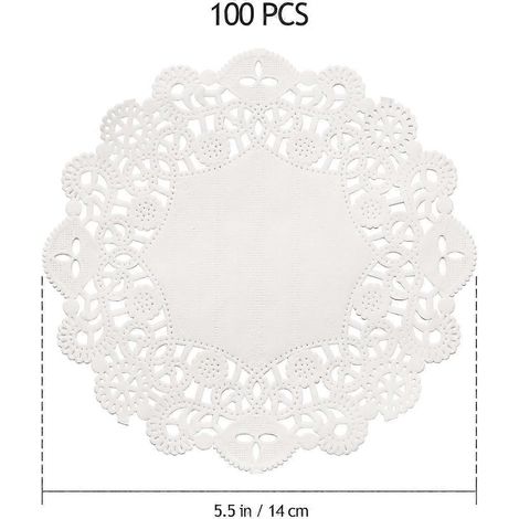 Papier absorbant pour gâteaux, napperons en papier pour dentelle blanche, 100 pièces (1/5)