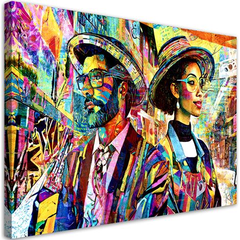 Tableau sur toile Tableau sur toile Femme et homme Abstraction 60x40 (1/5)