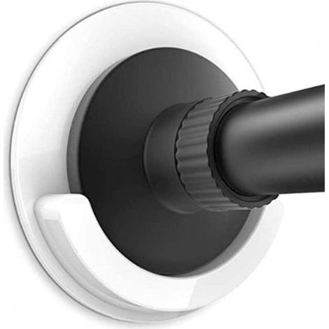 Set of 2 adhesive shower curtain rod brackets, wall-mounted, no drilling required (white) (1/5)