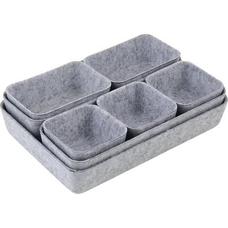 Lot de 8 Organiseur Tiroir, Feutre Écologique, Design Empilable, Pour Bureau Salle De Bain Cuisine (1/5)