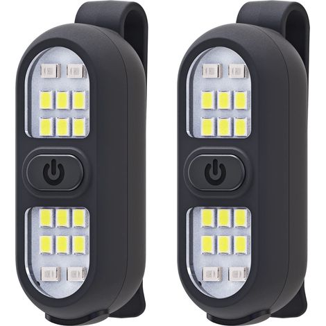 Lot de 2 Lampes de Course à Pied à Clipser Rechargeables lumière de sécurité pour Coureurs Lampe de Poche Mains Libres Lampe de Travail LED Clignotante Clignotant Jogging Promenade Camping randonnée (1/5)