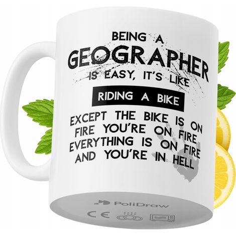 Lustige Tasse für Geographen – Kaffee- oder Teetasse mit witzigem Textdesign – ideal für Geburtstage, Namenstage, Feiertage und besondere Anlässe. Hochwertige Tasse für Zuhause, Büro und Arbeit. Farbe