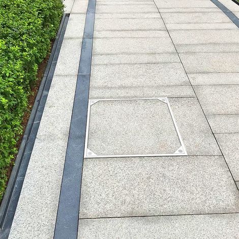 Schachtabdeckung Auspflasterbar Alu Außenmaß: 40x40x5.5cm Schachtdeckel Befliesbar mit Dichtung Kanaldeckel mit Rahmen für Innen/Außen Geruchsdicht Wasserdicht Rostfrei Leicht