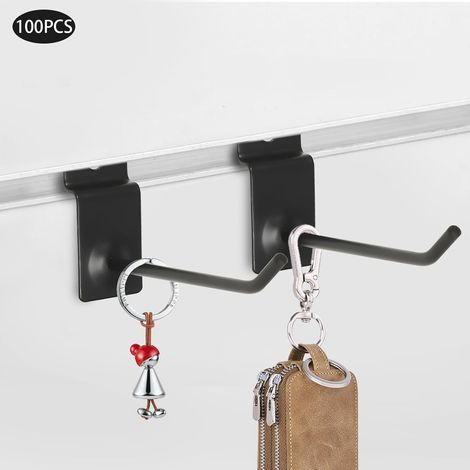 100x Slatwall Hooks 10cm Retail Hooks 4.2mm Thick Carbon Steel Wall Hanger Black,Retail Hooks Slat Wall Hooks Shop Display Metal Wall Hanging Hook for Shop Garage Retail Store (1/5)