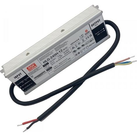 MW MEAN WELL HLG-240H-12 Alimentatore Led Driver IP67 192W 12V 16A Input 220V e 110V