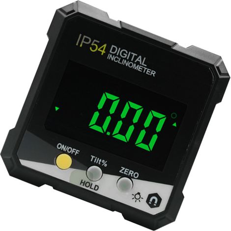Inclinomètre numérique 4 x 90°, étanchéité IP54, écran LCD, affichage magnétique, manomètre d'angle, jaune DLW30D (1/5)