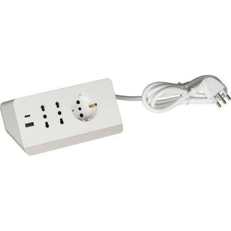 Multipresa da Scrivania 3 Prese Schuko 2 USB Bticino S3713DBU