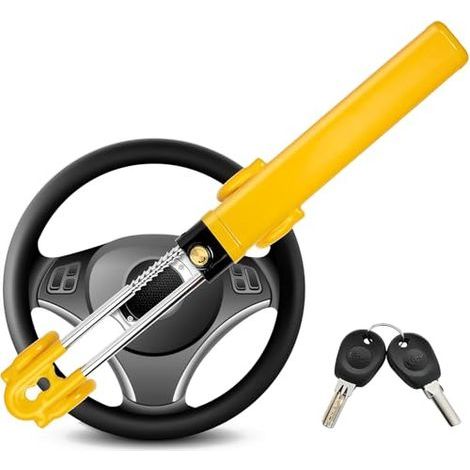 [JAMAIS UTILISÉ] Antivol de volant, antivol universel pour voiture, antivol robuste pour voitures, SUV, fourgonnettes, caravanes, 2 clés (1/5)
