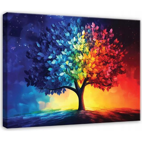 tableau arbre abstrait pour chambre salon cuisine sur toile 120x80 (1/3)