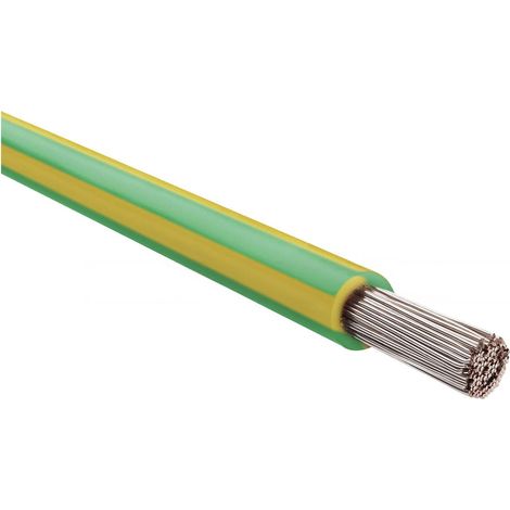 HELU KABEL FÜNFNORM 1X25mm² AWG4 GNYE (grün/gelb) Einzelader grün/gelb AD 10,2mm Nennspannung Uo/U 450V/750V nach UL/CSA 600V - 1 Meter
