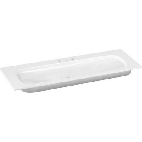 Lavabo en céramique ROYAL UNIVERSE 1305 x 16 x 495 mm adaptable sur robinetterie 3 trous blanc KEUCO