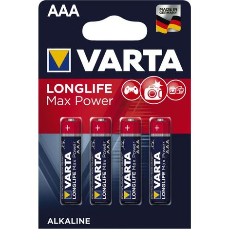 10 Pile Varta Long Life Max Power 9v - 6lr61 (EMBALLAGE 1 Unid) 26,5x17,5x48,5mm (1/3)