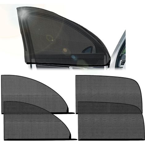4 PCS Pare Soleil Voiture Bébé, Protege Vitre Voiture Soleil Enfant, Universal Auto Netz, Protection UV Anti Moustiques, Convient à la Plupart des véhicules (1/5)