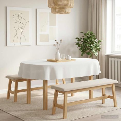 vidaXL Tissu de Table ovale Blanc 160 x 220 cm Polyester (1/4)