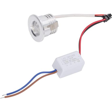 Lampes De Douche Pour Douche Intérieure, Mini Spot Encastré COB à Dissipation Thermique Stable Spot LED Encastré Au Plafond 3W Corps De Lampe Argenté AC85‑265V(4000K-Lumière naturelle) (1/5)