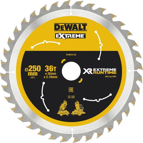 DEWALT Hoja de sierra circular 250x30 mm 36 dientes XR Extreme Runtime - DT99572