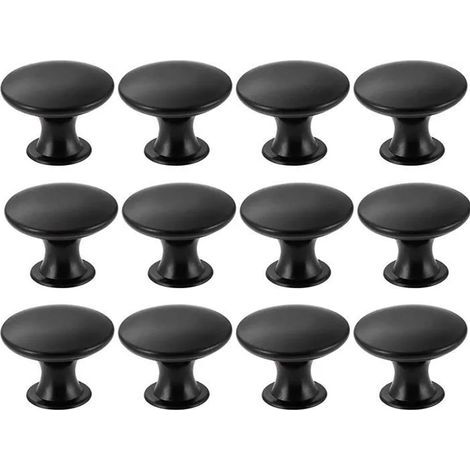 12PCS Bouton de Porte pour Cuisine Meuble Placard de 30mm Poignée Meuble Cuisine Noir (1/5)