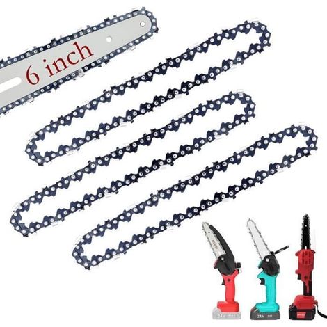 MEROPUS Chaîne de tronçonneuse 6\" - Pour mini chaîne de tronçonneuse 6\" - Nombre de chaînes X3