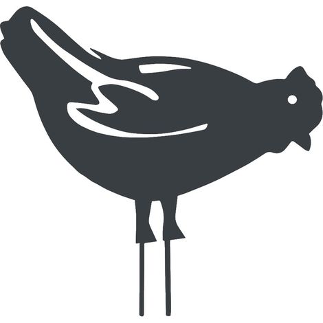 Figurine à piquer Poule 28x39 cm anthracite (1/3)