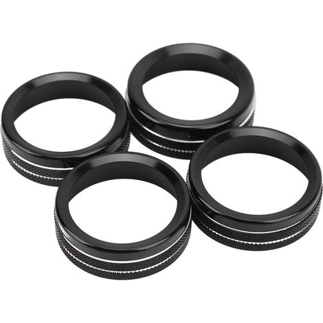 Garnitures de Bouton Aluminium pour Console Centrale, Anneaux Anti-Rouille Élégants, Compatibles Tacoma 2016-2022, Noir, Lot de 4 (1/5)