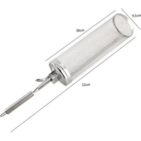 Panier à griller pour barbecue en acier inoxydable, outil de cuisson en maille pour le camping, idéal pour les pique-niques, les feux de camp et les fêtes en plein air. Réchauds de cuisine portables. (1/5)