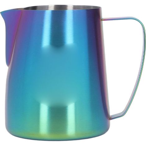 Pichet à lait avec bec verseur aigle anti-déversement, en acier inoxydable 304, avec poignée, 420 ml, coloris éclatant. Idéal pour le lait et le café. (1/5)