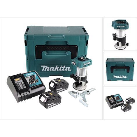 Makita DRT 50 RMJ Akku Multifunktionsfräse brushless 18V + 2x Akkus 4,0 Ah + Schnellladegerät im Makpac 3