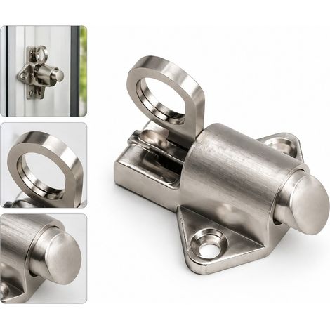 1 Pièce Loquet à Ressort en Alliage de Zinc Brossé, 5.2×4.3×4 cm, Verrou Automatique pour Porte (1/5)