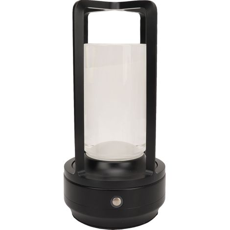 Lampe de table sans fil, abat-jour en cristal, 3 températures de couleur, commande tactile, rechargeable par USB, lampe de bureau LED noire pour la maison (1/5)