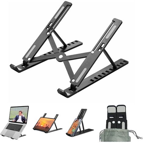 Klappbarer Laptop-Ständer höhenverstellbar 7 Stufen Aluminium für 8-16 Zoll Geräte (1/5)