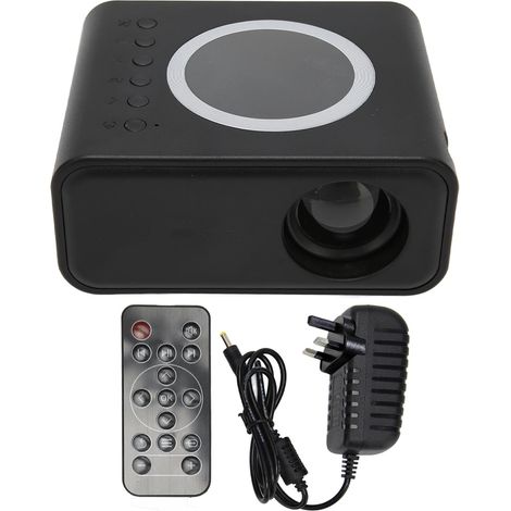 Mini vidéoprojecteur portable Full HD 1080P LED pour cinéma maison, compatible iOS, Android et PC portable, prise UK, noir