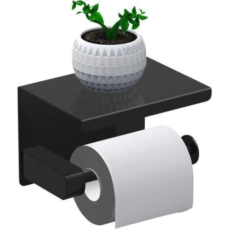 [JAMAIS UTILISÉ]Porte Papier Toilette, Support Papier Rouleau sans Percage Derouleur Papier WC,Distributeur Papier avec Tablette, Acier INOX SUS 304, Colle Auto-adhésive et Mural pour Salle de Bain (1/4)