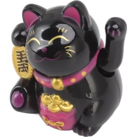 VINGVO Solar-Winkkatze, Chinesische Glückskatze, Glückskatzen-Dekoration, Winkender Arm, Solar-Induktionslicht-Statue (1/4)