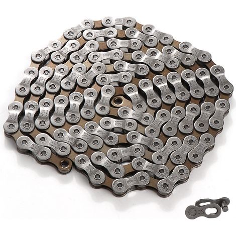 Chaîne de vélo 1/2 x 11/128 Pouces 116 Maillons 9 vitesses pour Vélo Compatible avec les Bicylettes de Montagne et de Course (1/5)