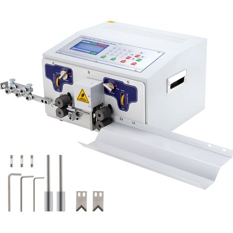 VEVOR Machine a Denuder electrique, Machine a denuder automatique SWT508-JE Controle par Micro-ordinateur Affichage LCD pour traiter des fils y compris le PVC/le teflon/les cables en silicone