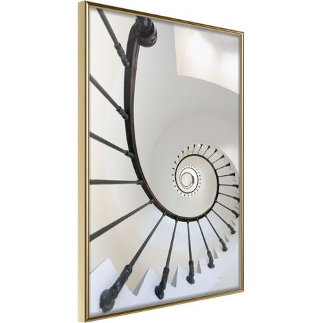 Affiche Murale Encadrée "Twisted Steps" 40 x 60 cm Or (1/2)