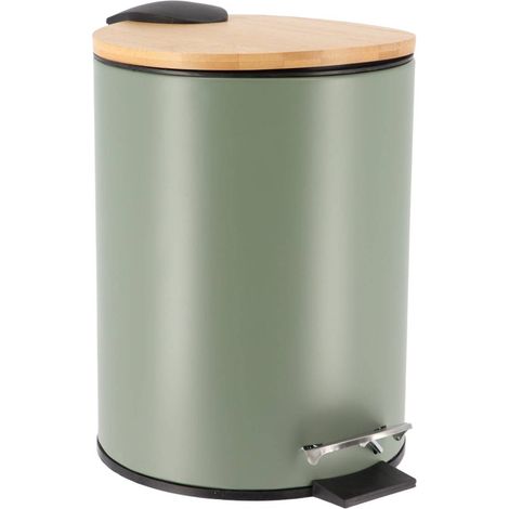 Bidone in metallo da 2,5 l con freno a mano - kaki bambù - Tendance