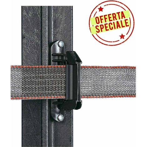 20 Isolateurs de bande: Isolateur de ligne professionnel Gallagher pour ruban Turboline jusqu'à 40mm avec inserts en caoutchouc pour éviter le glissement de la bande