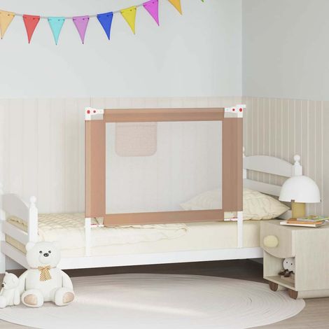 10217 vidaXL Toddler Safety Bed Rail Taupe 100x25 cm Fabric (1/5)
